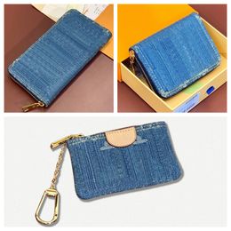 Billetera de mezclilla de moda de lujo diseñadores de bolso monedas de monedas para hombres mini billetera zippy bolsas de diseñador de bolsas de diseñador billetera de billetera larga billetera