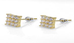 Hoogwaardige luxe designer sieraden mannen oorbellen hiphop Jeemlery statement Stud -oorbellen ijs uit diamant hoepel orecchini firmati 7119095