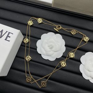 Haute qualité luxe concepteur longue chaîne collier pull chaîne 18 carats plaqué or pour les femmes LWN006