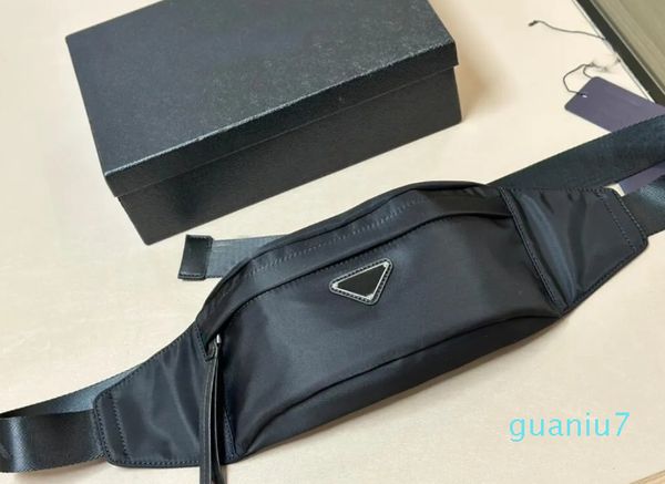 Diseñadores de lujo de alta calidad Bolsas de cintura Caja de teléfono celular negra clásica Lona Nylon Grande y pequeño