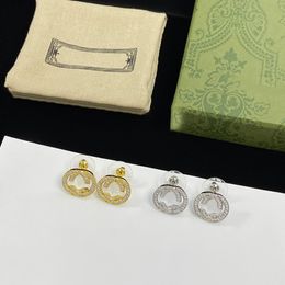 Boucles d'oreilles en diamant de luxe de haute qualité Lettre G Goujons pour femmes Designer Bijoux Boucles d'oreilles de mariage Accessoires de bijoux de fête
