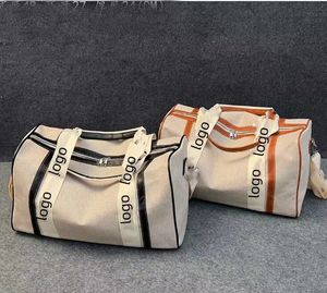 Moda de lujo de alta calidad para hombres y mujeres, bolsas de viaje, bolsos de marca de diseñador, bolsos de equipaje, bolsa de lona deportiva de gran capacidad, 48-27-24cm