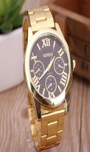 Luxury de haute qualité Genève pour femmes femme Gold Gold Steel Steel Roman Analog Quartz Wrist Wrist Wrists Mouvement Quartz Mouvement Watch1922607