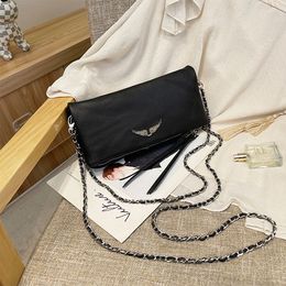 9a kwaliteit Luxe Pochette Rock Swing Your Wings Zadig Voltaire leren handtassen herenenvelop draagtas Dames schoudertas Crossbody clutch vleugelkettingtassen Portemonnees