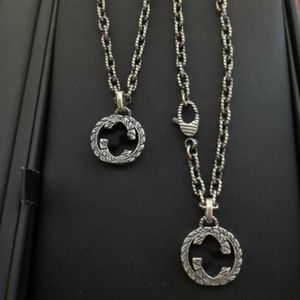 Hoogwaardige luxe sieraden zilveren antiek gesneden patroongrootte unisex gebakken deeg twist ketting is veelzijdig en modieus