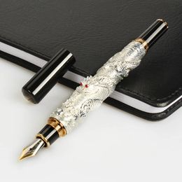 Haute qualité luxe JinHao Dragon stylo plume stylos à encre Vintage pour l'écriture fournitures de bureau papeterie cadeau caneta tinteiro 240110