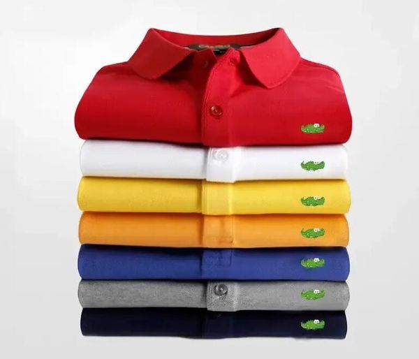 Camiseta de lujo de alta calidad para hombre, polos de diseñador, ropa con estampado de cocodrilo bordado de High Street, polo Lacos de marca para hombre S-3XL 15 colores