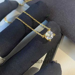 Hoogwaardige luxe ketting Cartter Kwaliteit Vgold cowhorn diamanten ketting met handgemaakte inleg licht luxe sleutelbeenketen populair