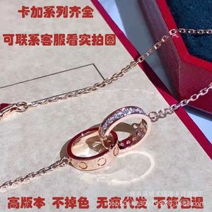 Hoogwaardige luxe ketting milong 1-op-1 kaartfamilie dubbele ring vol sky star round cake amulet