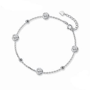 Haute qualité luxe pavé CZ boule perle bracelet pour les femmes véritable 925 en argent Sterling princesse bijoux de mariage cadeau 2021 lien, chaîne