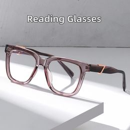 Plaque de luxe de haute qualité Lunes de lecture de lumière bleue pour hommes et femmes Pochromic Eyewear avec diopther 0 à 600 240416
