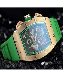 Hoogwaardige luxe rosé goud transparante heren mechanisch horloge felipe massa flyback rubber mannen automatische polshorloges6348001