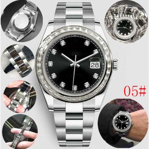 Hoogwaardig luxe steengoud Zwart gratis wijzerplaat Baguette-rand 40 mm813 automatisch stalen waterdicht horloge