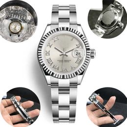 Hoge kwaliteit luxe tethered Roman Dial grote ketting 28mm2813 automatisch stalen waterdicht horloge