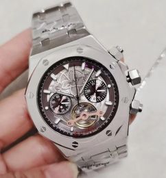 Reloj de pulsera Tourbillon de lujo de alta calidad, resistente al agua, movimiento automático de 42mm, reloj de acero inoxidable para hombre