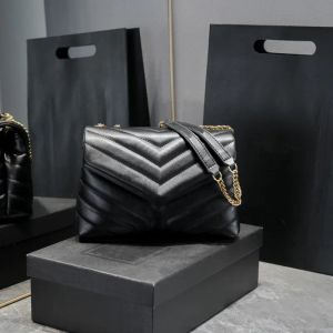 Bolsos de diseñador Luxurys de alta calidad Bolsos de hombro para mujer Bolsos Bolso de mujer Bolso de mano Monedero con cadena Aleta acolchada Monedero con solapa negra con bolsa para el polvo