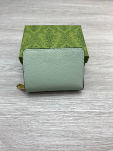 Hoge kwaliteit luxe ontwerpers portemonnee tas mode korte klassieke kaarthouder zippy portemonnees groene doos