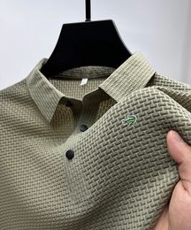 Camiseta de manga corta para hombre, M-4XL de alta calidad, POLO fresco y transpirable, Top informal de negocios que absorbe el sudor, 240111