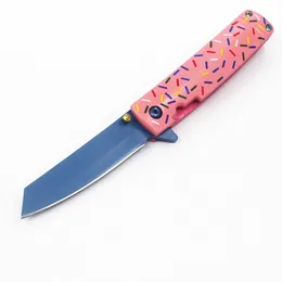 Couteau pliant de haute qualité M3053 Flipper 440C revêtement en titane bleu lame Tanto poignée en acier inoxydable rondelle à roulement à billes couteaux de poche EDC extérieurs