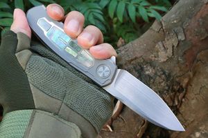 Hoogwaardige M6721 flipper vouwmes CPM-20V satijnen mes CNC CT4 titanium/ abalone shell-handvat kogellager snel open EDC-zakmessen