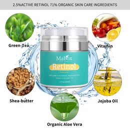 MABOX de haute qualité MABOX Retinol 2.5% de crème contre le visage de l'hydratant et de la vitamine E de la vitamine E Best Night and Jour Hydratant crème.