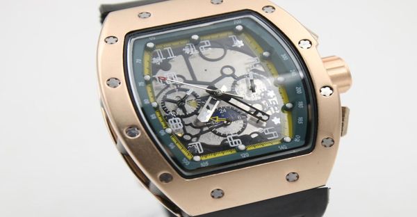 Homme de haute qualité 011 Watch Rubber en acier inoxydable Automatique mécanique Watch Fashion Utilisation de la vente multifonctionnelle Watch7044212