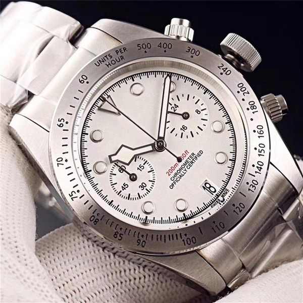 haute qualité mans montre japon vk mouvement à quartz montres chronographe lumineux entièrement en acier inoxydable tout travail de cadran 100m étanche w287a