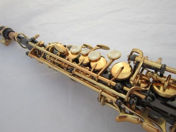 Saxofón Soprano MARGEWATE B(B) de alta calidad, latón, negro, níquel, oro, saxofón recto, botones de perlas, instrumentos profesionales