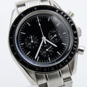 Quartz Chronograaf Functie Herenhorloge Speed Moon Watches Roestvrijstalen Flod Sluiting