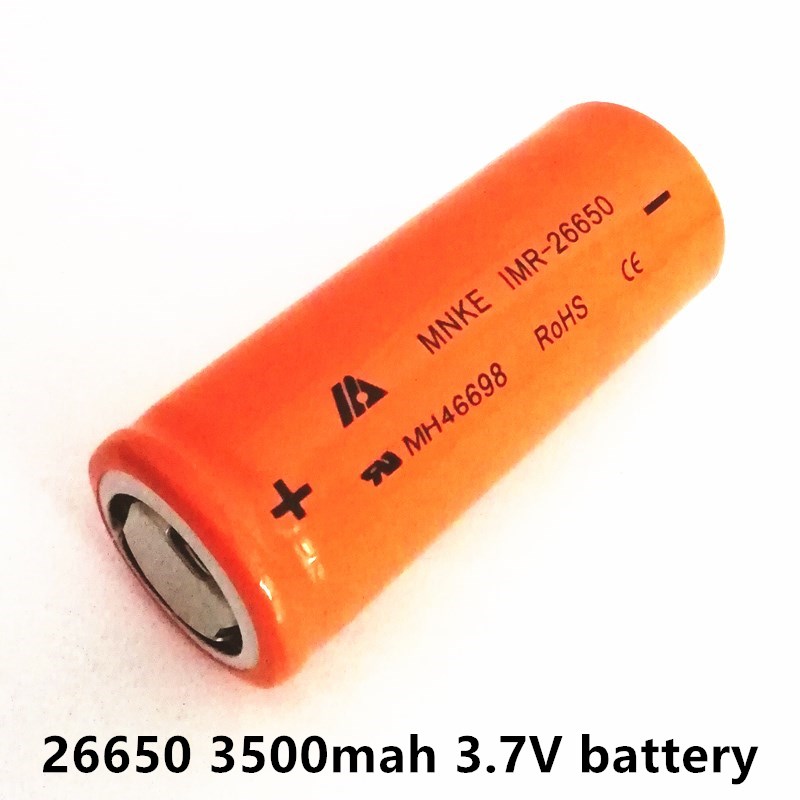 High quality MEKE IMR 26650 flat 3.7v 3500mah lithium battery T6 strong light flashlight battery