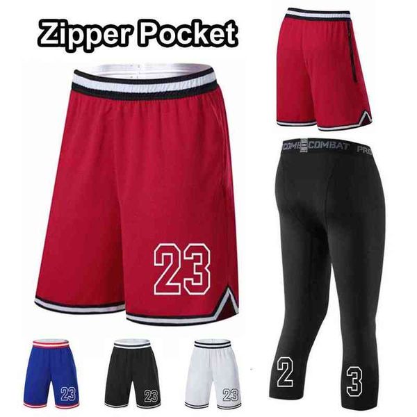 Short de basket-ball pour hommes de haute qualité, séchage rapide, poche zippée, sport, gymnastique, entraînement, planche de Compression, collants d'exercice de football pour jeunes