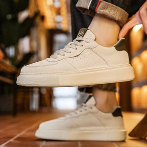 Hoge Kwaliteit Mannen Casual Schoenen Echt Leer Heren Sneakers Handgemaakte Mannelijke Vulcaniseer Schoenen Luxe Lichtgewicht Zool Mode Skate Schoeisel Trainers AA0038