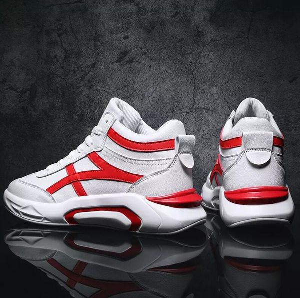 2023 zapatos casuales de clase de moda para hombre blanco negro rojo moda transpirable zapatos deportivos al aire libre de corte alto tamaño 36-43