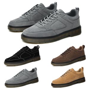 Chaussures de course en cuir de haute qualité Hommes Triple Noir Brown Gris Fashion Hommes Baskets Sports Sports en plein air Sneakers Marche Runner Shoe