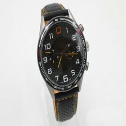 Hoge kwaliteit heren mp4 12c automatisch mechanisch horloge zwarte driekleur roestvrijstalen wijzerplaat lederen band 45mm239e