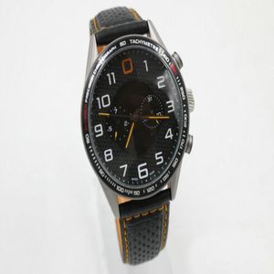 Hoge kwaliteit heren mp4 12c automatisch mechanisch horloge zwarte driekleur roestvrijstalen wijzerplaat lederen band 45mm228j