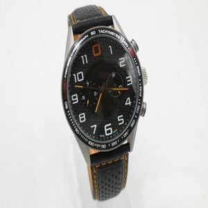 Hoge kwaliteit heren mp4 12c automatisch mechanisch horloge zwarte driekleur roestvrijstalen wijzerplaat lederen band 45mm245G