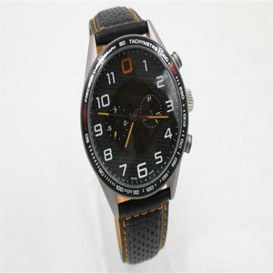 Hoge kwaliteit heren mp4 12c automatisch mechanisch horloge zwarte driekleur roestvrijstalen wijzerplaat lederen band 45mm296O