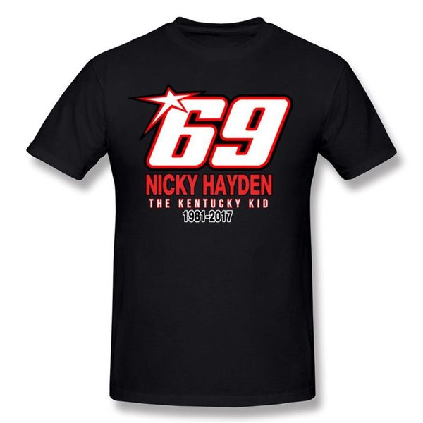 Hoge kwaliteit heren 100% katoen RIP Nicky hayden 69 T-shirts heren ronde hals zwarte shorts mouw slim fit tee s177R