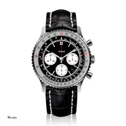 Relógio mecânico automático masculino de alta qualidade REQUIN marca B prata branco caixa de aço inoxidável pulseira de couro cor preta dial317J