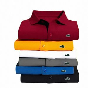 Polo brodé pour hommes de haute qualité 2023 été nouveau busin haut de gamme décontracté revers T-shirt à manches courtes haut S-6XL G8EE #