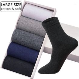 Calcetines de algodón de alta calidad para hombre, 10 par/lote, color negro, de negocios, de gran tamaño, transpirables, para otoño e invierno, para hombre, talla europea (39-46)