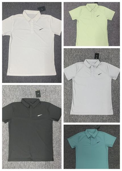 Ropa de diseñador para hombres de alta calidad Camiseta para hombre Camiseta POLO deportiva Camiseta de manga corta Béisbol Golf Bádminton Camisa Solapa Top Seda de hielo Secado rápido Verano