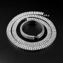 Hip-Hop plaqué or de haute qualité pour hommes glacé 30 3 rangées de diamants simulés Bling BlingChain Bracelet bijoux pour hommes K35289N