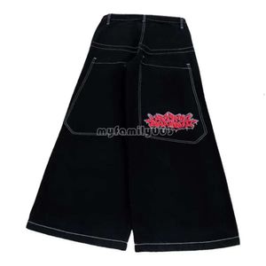 Jeans masculins de haute qualité Jnco Y2K Harajuku Hip Hop Poker Graphic Retro Blue Baggy Denim Pantal