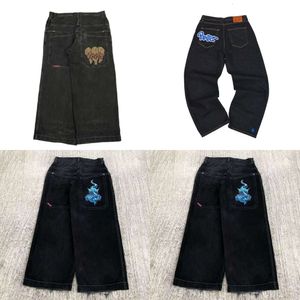 Hoogwaardige herenjeans Jnco Y2K Harajuku Hip Hop Poker Grafische Retro Blue Baggy Denim Pants Mens Gothic High Taille broek 79