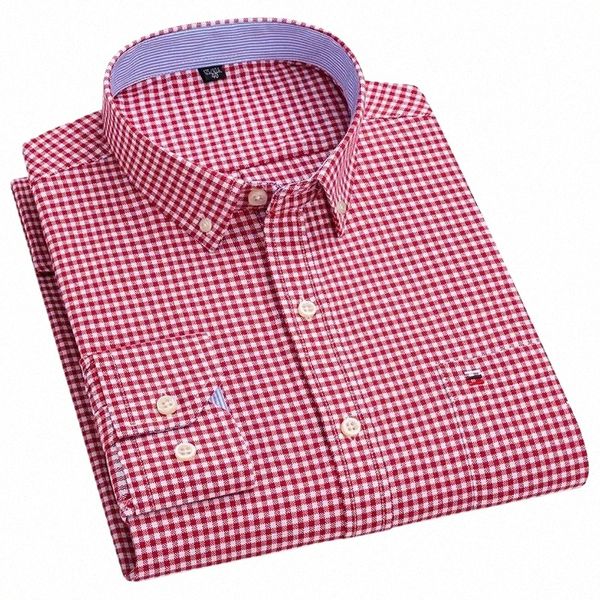 Camisa Oxford Cott de alta calidad para hombres Primavera Otoño LG Manga cómoda Viaje a casa Estilo de diseñador coreano Tamaño 5XL-6XL-7XL I7Zt #