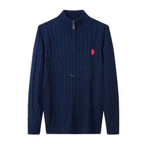 Pull à col rond et à col en V pour hommes de haute qualité, polos de styliste, manteau classique, mode RL poney, tissu en tricot brodé, bouton S, A66ess