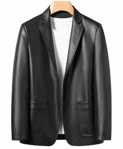 Manteau en cuir de costume pour hommes de haute qualité printemps et automne nouveau petit manteau de costume décontracté veste en cuir pour hommes L1z3 #