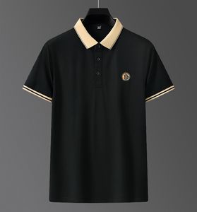 Hoogwaardige heren t-shirt korte mouw zakelijke casual heren polo t-shirt letter b geborduurd borst logo solide t-shirt